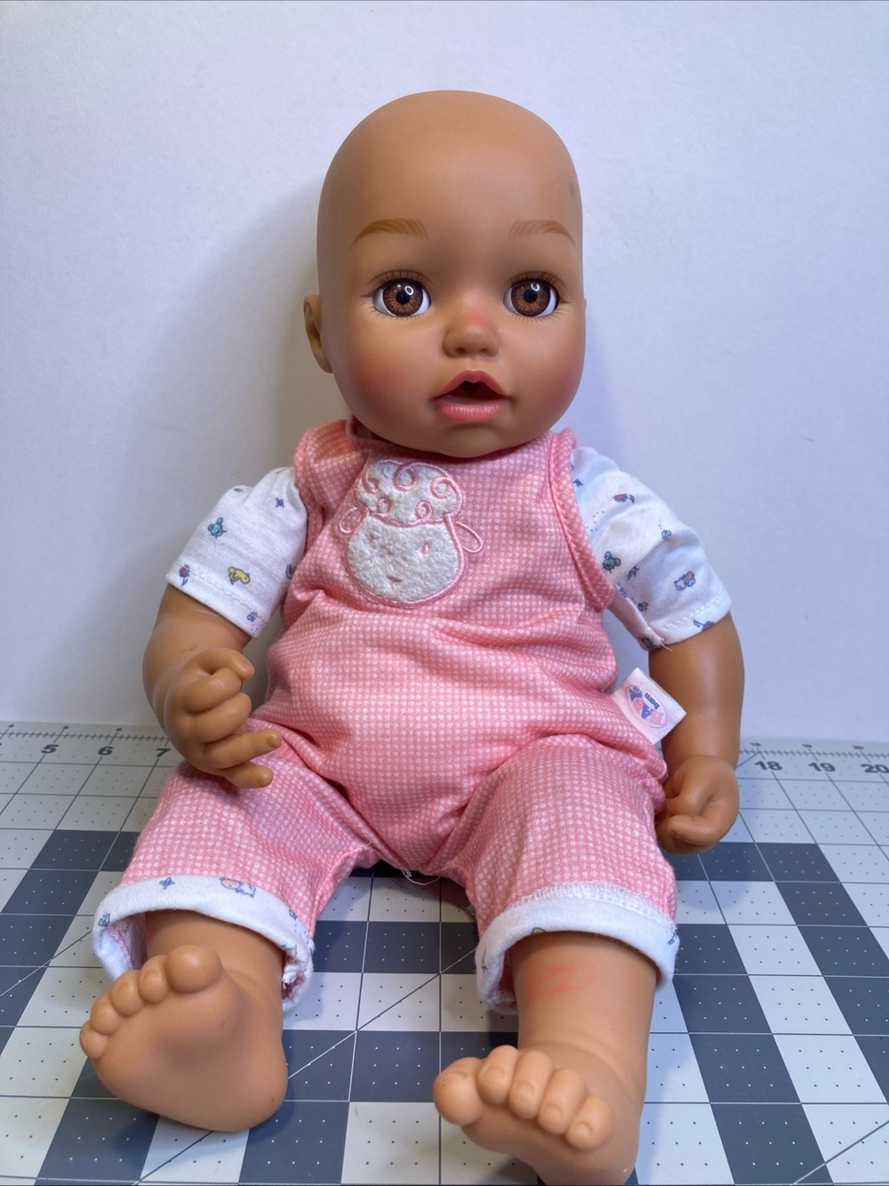 Baby Born Interactive Doll 17” Zapf Creation 2016 Brown Eyes Pink Outfit Works